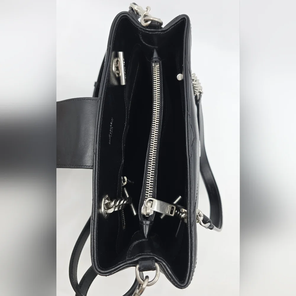 YSL Calfskin Y Quilted Monogram Small Loulou Shopper - Picture 12 of 16